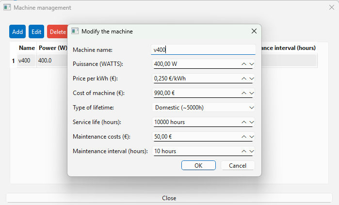 Printer parameters configuration